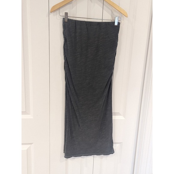 SUNDRY® Side Slit Skirt. Gray/Grey. Size 1 (small). 95% cotton/5% spandex - Picture 3 of 10